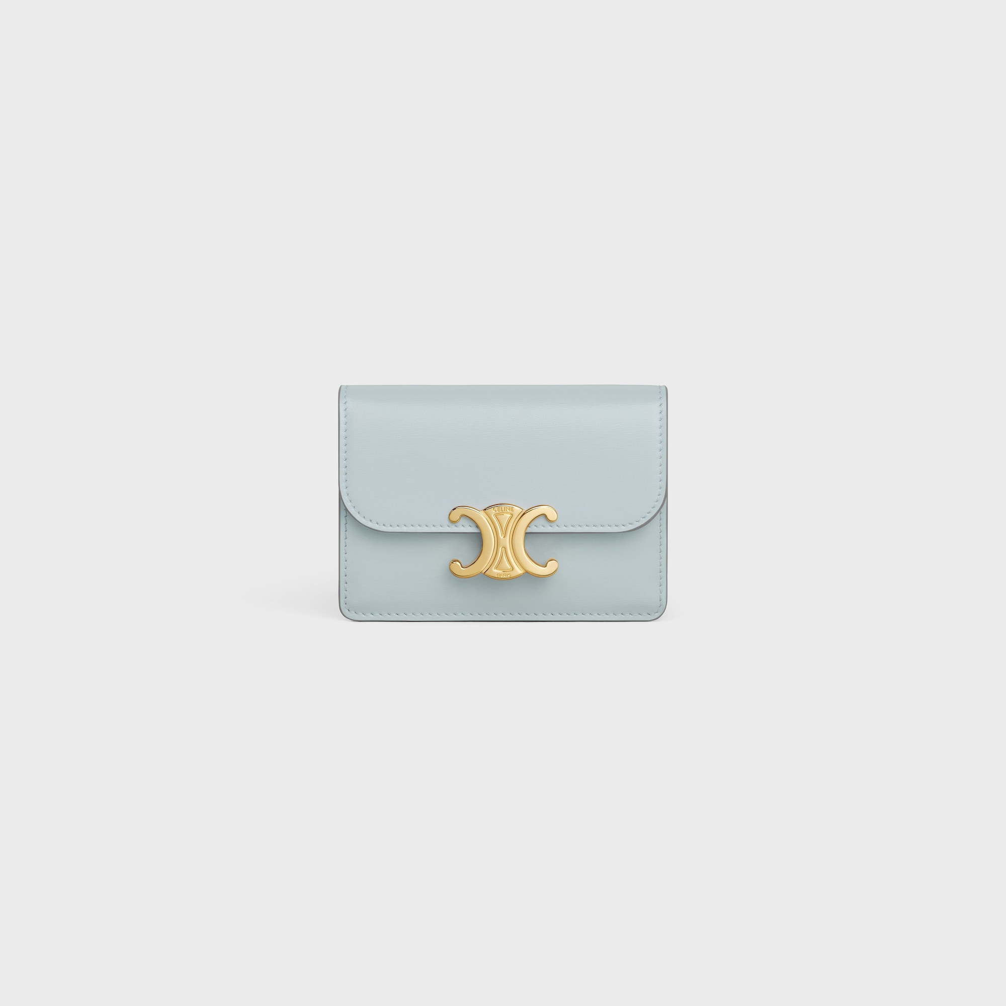 CARD HOLDER WITH FLAP TRIOMPHE IN SHINY CALFSKIN - Image 1
